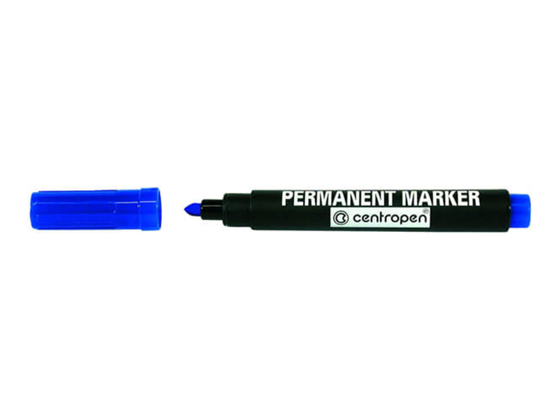Маркер перманентний Centropen-8566 круглий 2,5мм, синій