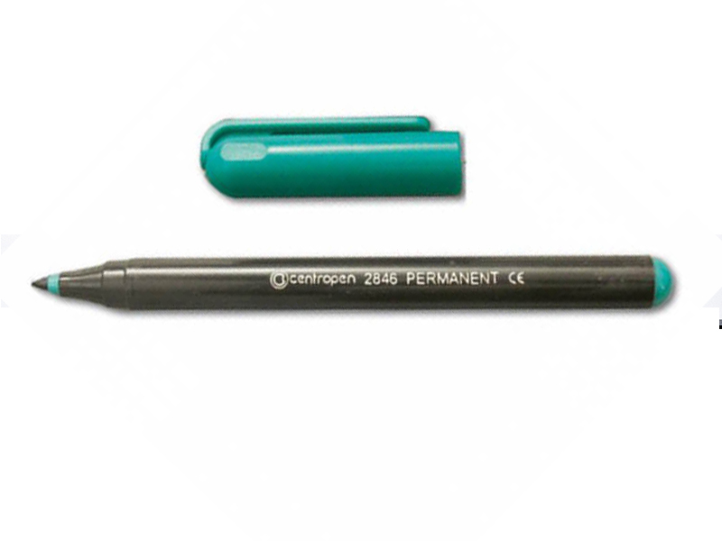 Маркер перманентний  Centropen-2846 круглий 1мм, зелений