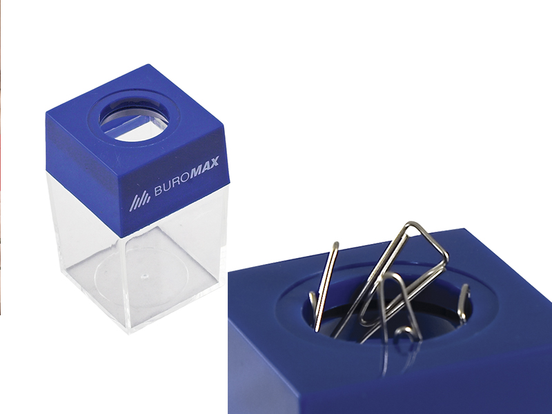Підставка для скріпок пластикова з магнітом Buromax, синій