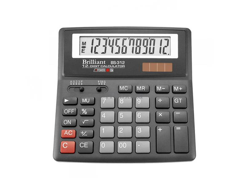 Калькулятор 12 розрядний Brilliant BS-312, 156х157х34мм