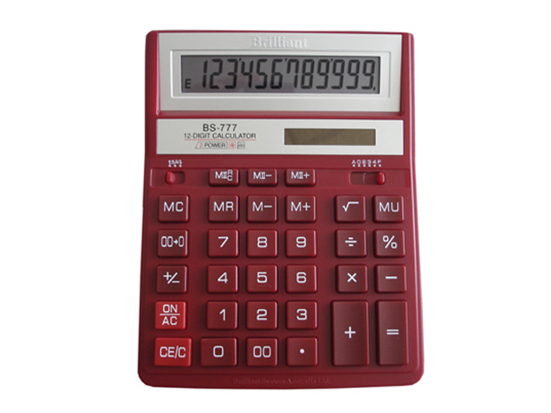 Калькулятор 12 розрядний Brilliant BS-777RD, 157х200х31мм, червоний