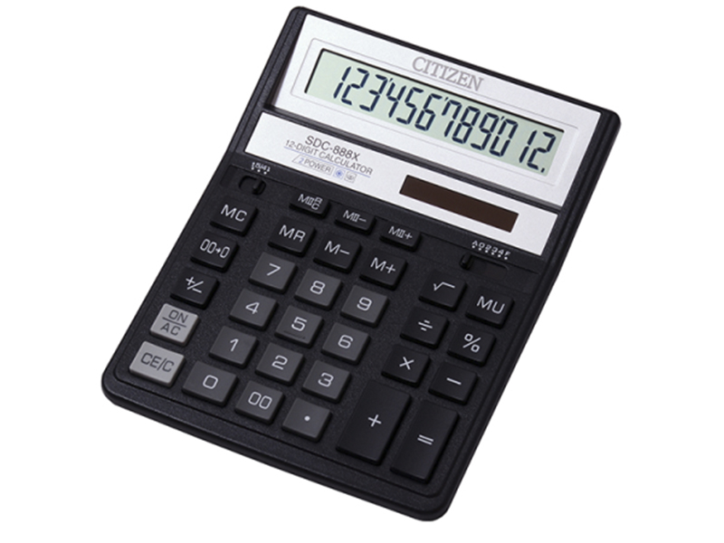 Калькулятор 12 розрядний Ciitizen SDC-888 XBK, 158х203х31мм
