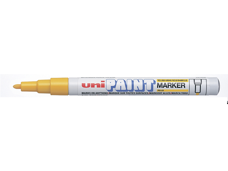Маркер перманентный UNI PAINT PX-21 круглый 0,8-1,2мм, желтый технический