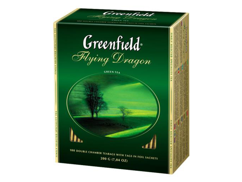 Чай зелений пакетований Greenfield 100пак Flying Dragon Green