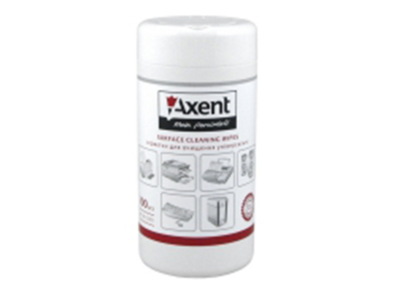 Серветки для оргтехніки Axent 100шт (кругла туба)