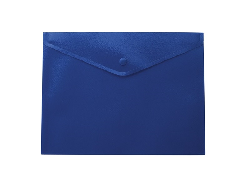 Папка-конверт на кнопці А5 напівпрозора, пластик матовий 170мкм, Buromax, синій