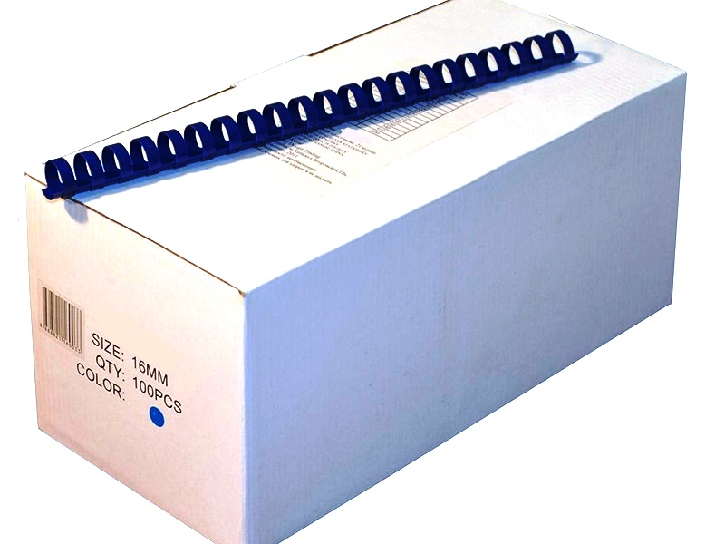 Пружина для палітурки пластикова d-16мм 1шт (100шт/уп), синій