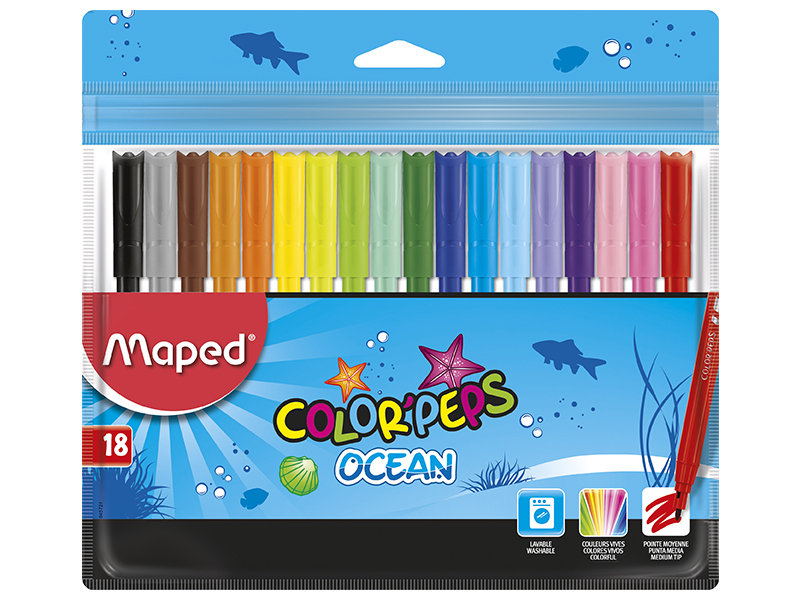 Фломастери 18 кольорів MAPED COLOR PEPS Ocean