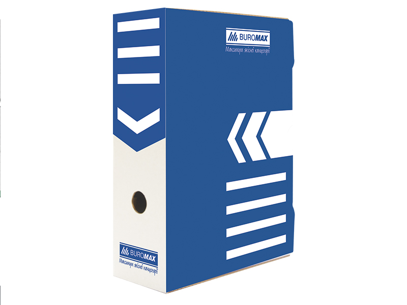 Бокс для архівації документів 100мм (355х255х100мм) Buromax, синій
