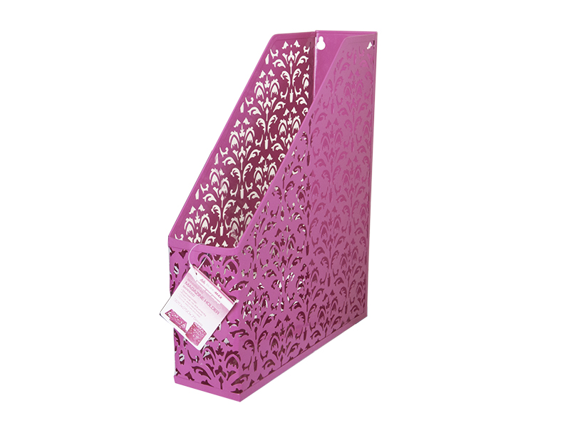 Лоток для паперу вертикальний металевий (сітка) Barocco, рожевий