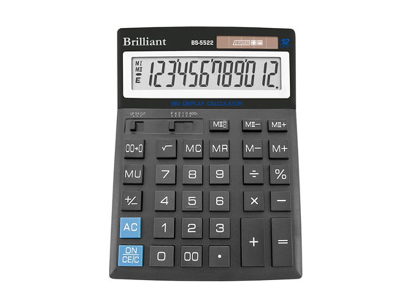 Калькулятор 12 розрядний Brilliant BS-5522, 151х204х38мм