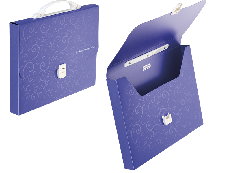 Портфель пластиковий А4 на 1-відділення Buromax Barocco, фіолетовий