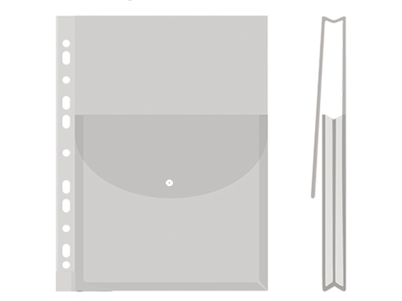 Файл-папка А4 з розширенням Donau, вертикальна загрузка, з клапаном, пластик 170мкм, прозорий