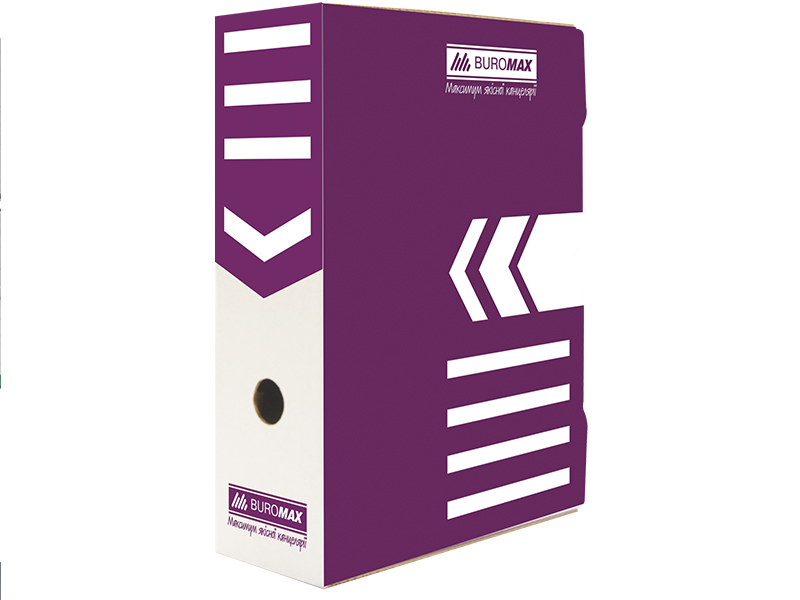 Бокс для архівації документів 100мм (355х255х100мм) Buromax, фіолетовий