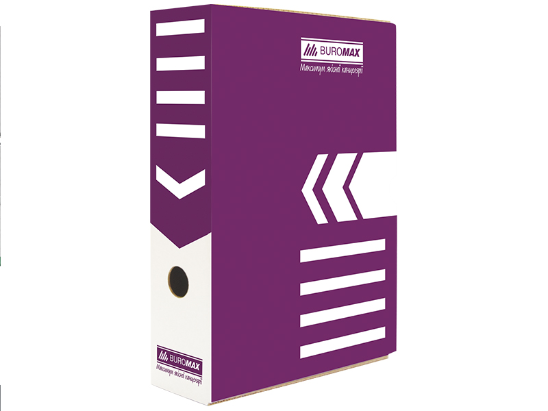 Бокс для архівації документів 80мм (355х255х80мм) Buromax, фіолетовий