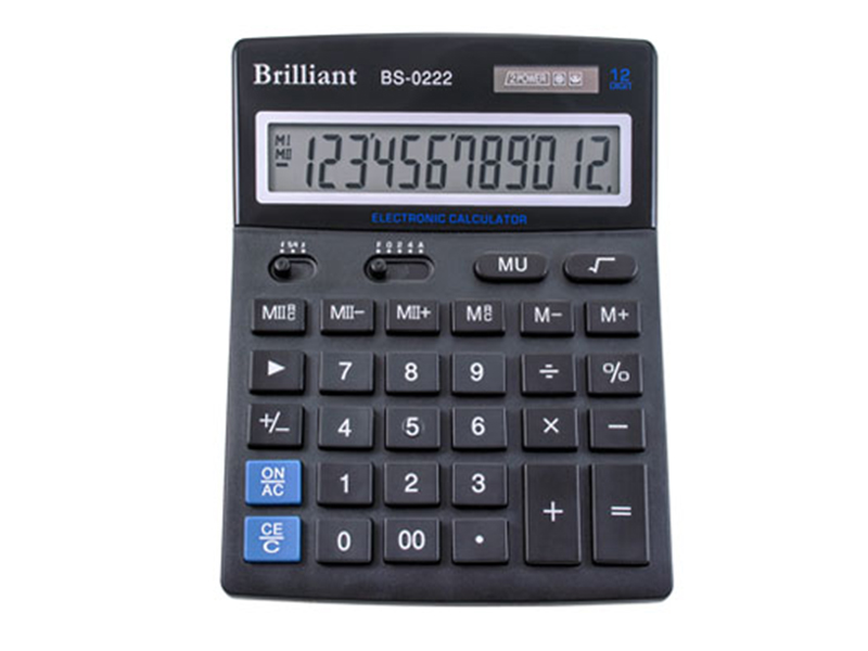 Калькулятор 12 разрядный Brilliant BS-0222, 140х176х45мм