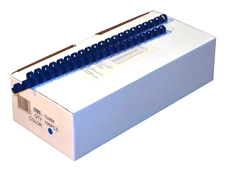 Пружина для палітурки пластикова d-12мм 1шт (100шт/уп), синій