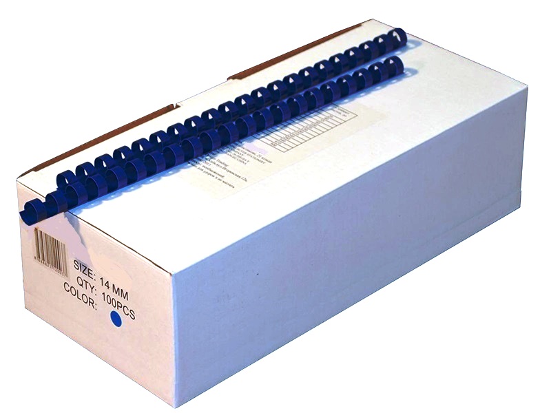 Пружина для палітурки пластикова d-14мм 1шт (100шт/уп), синій
