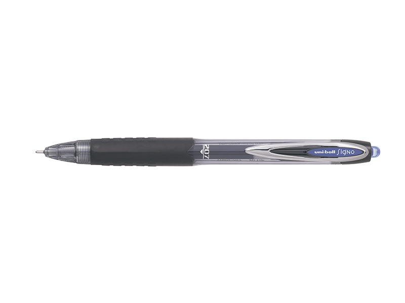 Ручка гелевая синяя автоматическая 0,4мм uni-ball Signo 207
