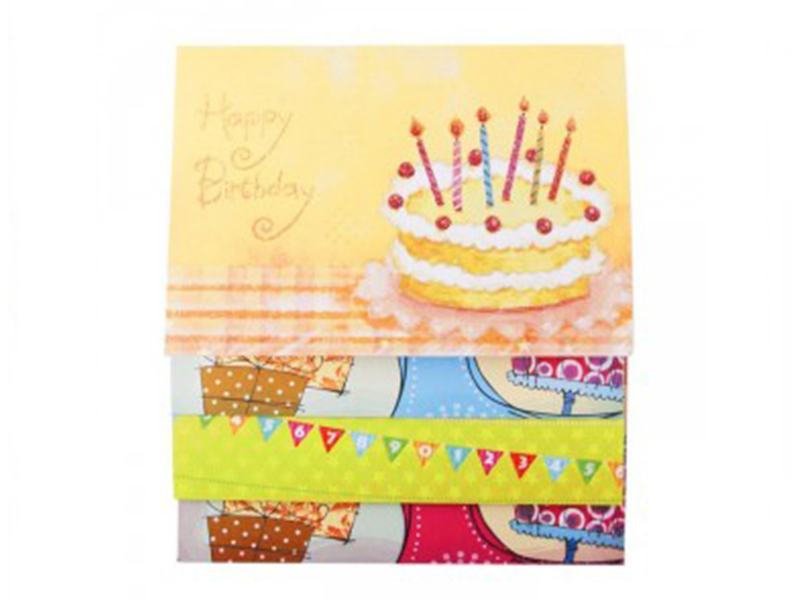 Основа д/листівок "Birthday"  8 аркушів, 4 дизайна, 105х148мм, 220г/м2