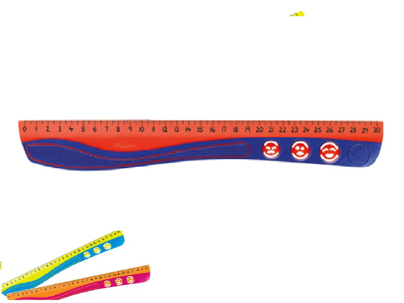 Лінійка 30см пластикова кольорова MAPED KIDY`GRIP (см/мм) з смайликами, асорті