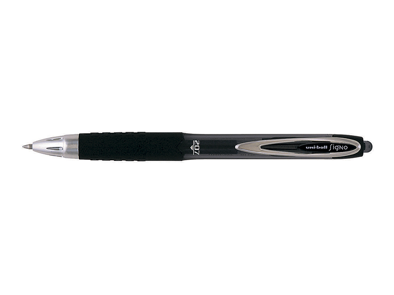 Ручка гелевая черная автоматическая 0,4мм uni-ball Signo 207