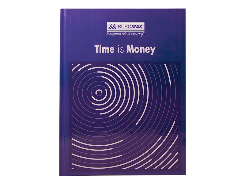 Книга канцелярська А4 96арк, клітинка, тверда обкл. "TIME IS MONEY", синій