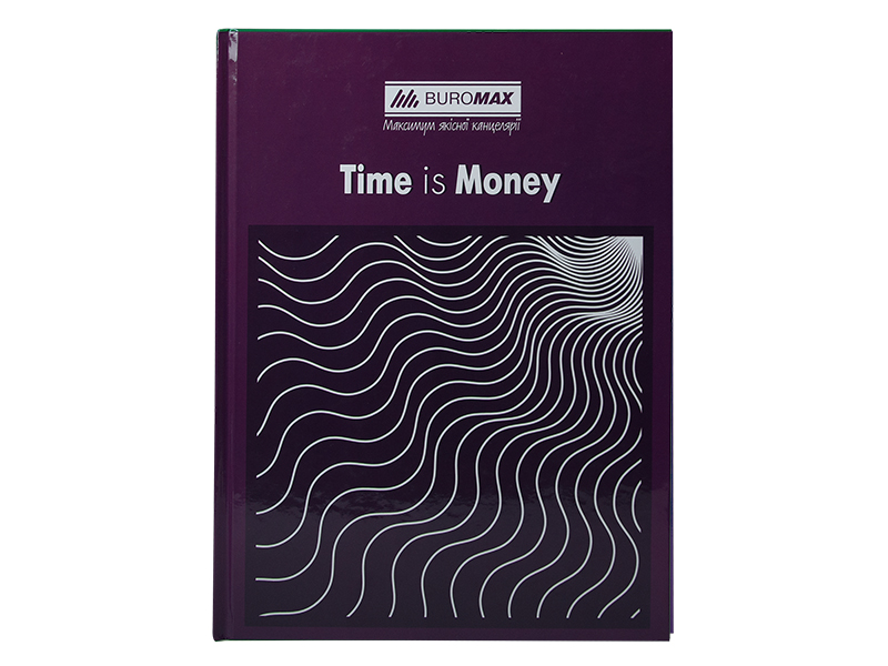Книга канцелярська А4 96арк, клітинка, тверда обкл. "TIME IS MONEY", фіолетовий