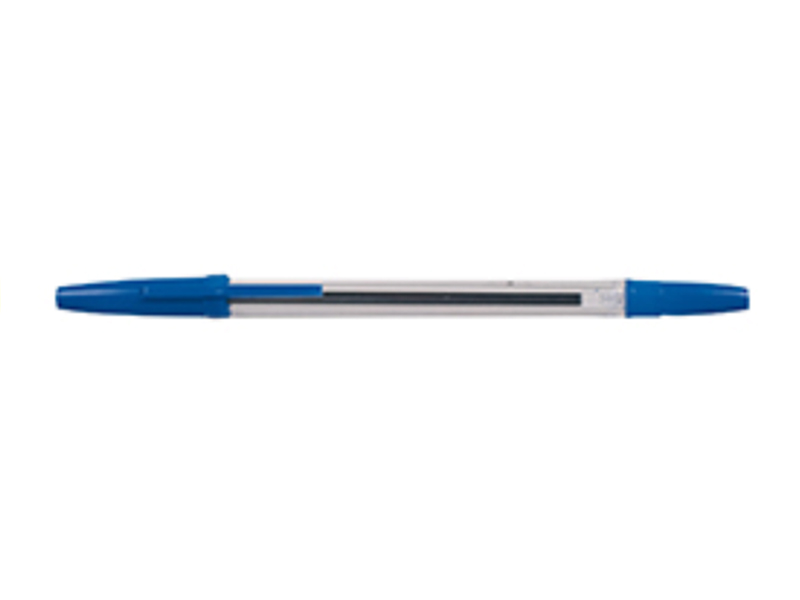 Ручка кулькова синя 0,7мм на масляній основі BUROMAX JOBMAX, корпус прозорий
