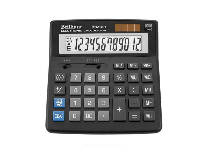 Калькулятор 12 розрядний Brilliant BS-320, 156х157х34мм