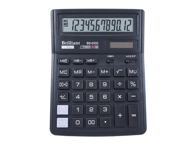 Калькулятор 12 розрядний Brilliant BS-0333, 143х192х39мм