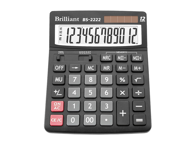 Калькулятор 12 розрядний Brilliant BS-222N, 125х170х10мм