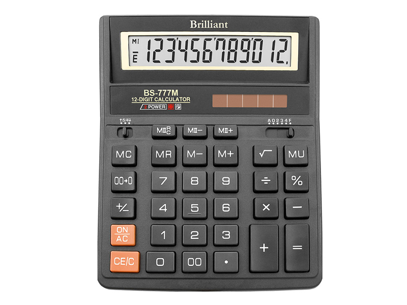Калькулятор 12 розрядний Brilliant BS-777М, 157х200х31мм