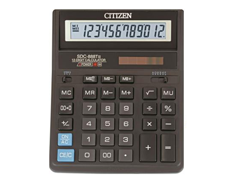 Калькулятор 12 розрядний Ciitizen SDC-888  Тll, 158х203,2х31мм, чорний