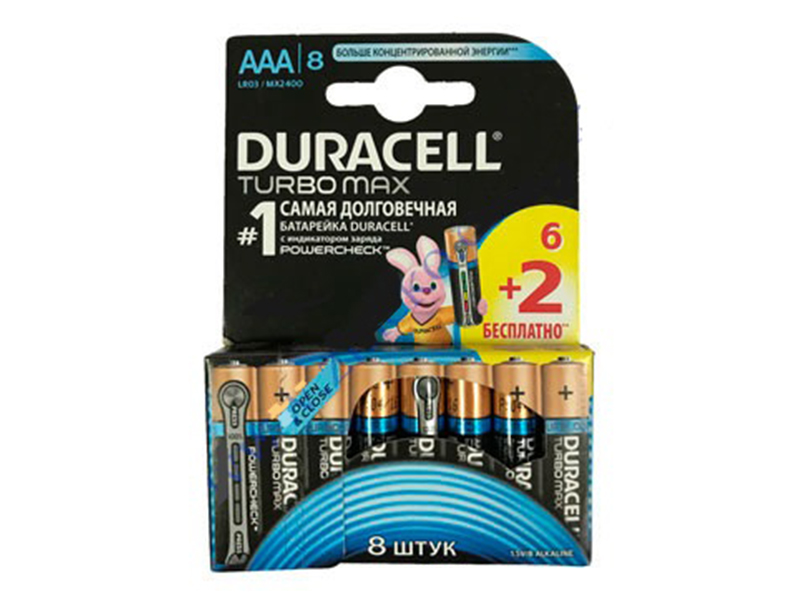 Батарейка ААА (LR3) Durasell TurboMax 8шт алкалинова