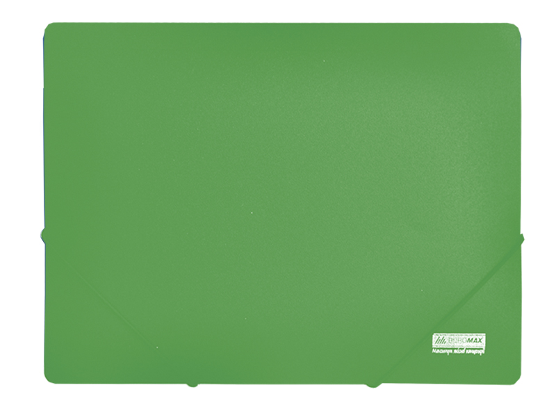 Папка на гумках А4, пластик 450мкм, Buromax JOBMAX, зелений