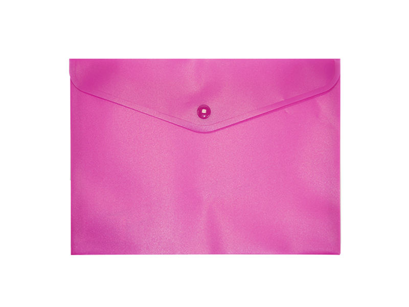 Папка-конверт на кнопці А5 напівпрозора, пластик матовий 170мкм, Buromax, рожевий
