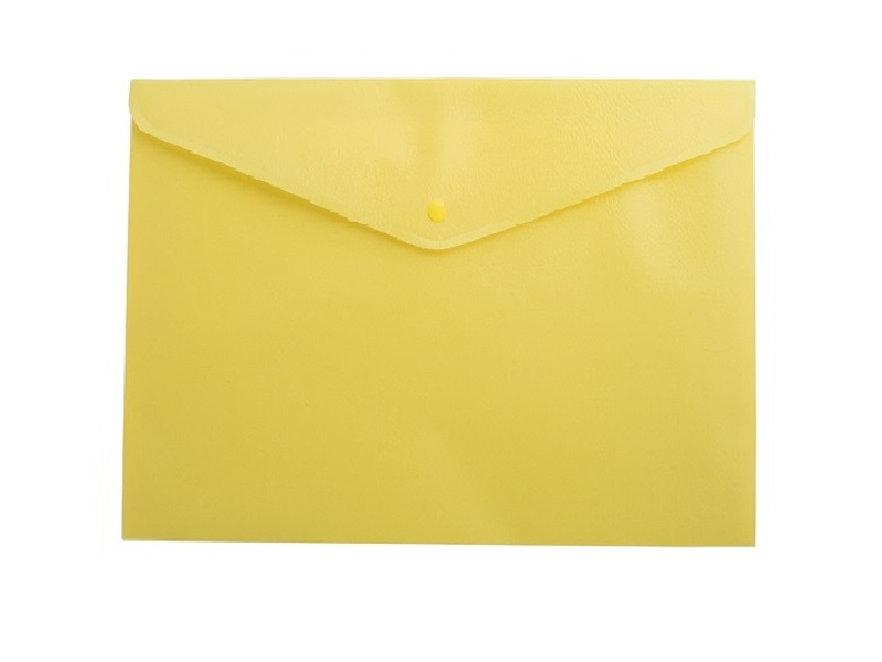 Папка-конверт на кнопці А5 напівпрозора, пластик матовий 170мкм, Buromax, жовтий