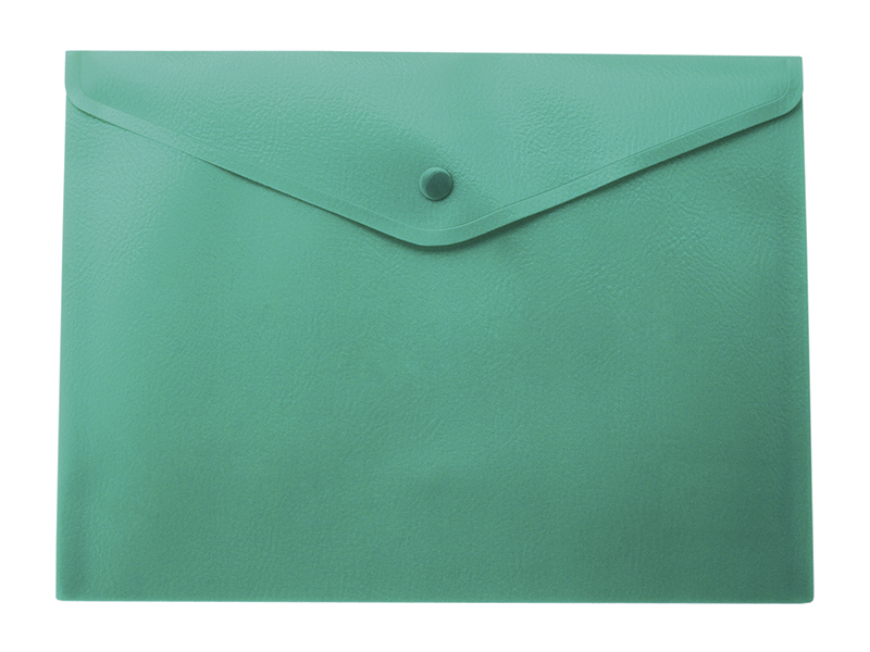 Папка-конверт на кнопці А4 напівпрозора, пластик матовий 170мкм, Buromax, зелений