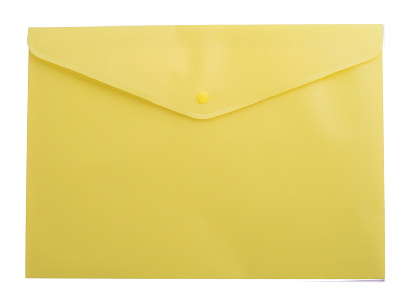 Папка-конверт на кнопці А4 напівпрозора, пластик матовий 170мкм, Buromax, жовтий