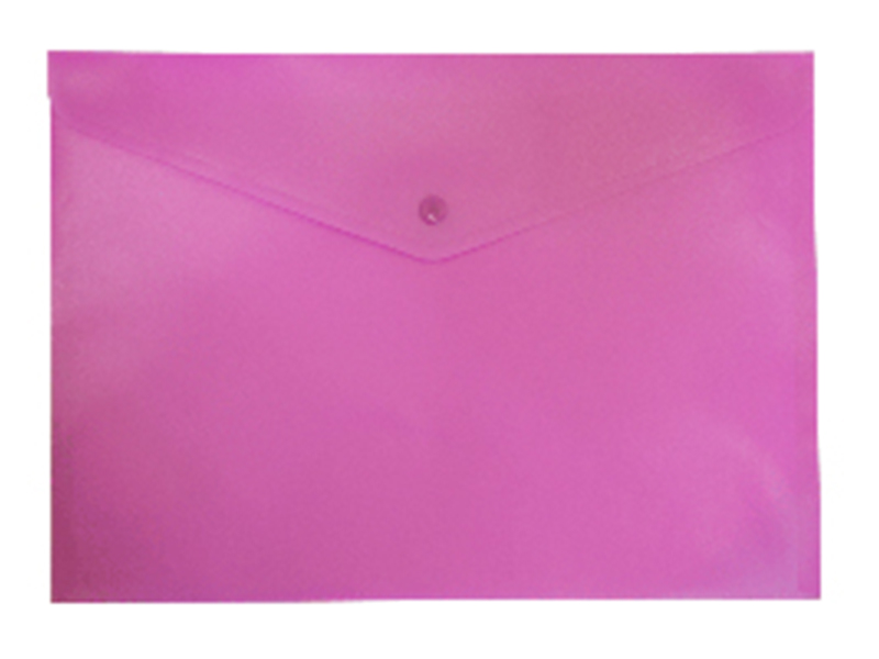 Папка-конверт на кнопці А4 напівпрозора, пластик матовий 170мкм, Buromax, рожевий