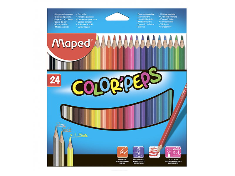 Олiвцi кольорові 24 кольора Maped COLOR PEPS Classic