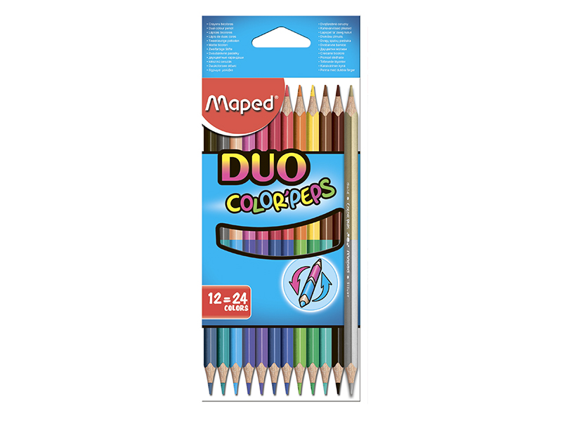 Олiвцi кольорові 24 кольора 12шт (двосторонні) Maped COLOR PEPS Duo