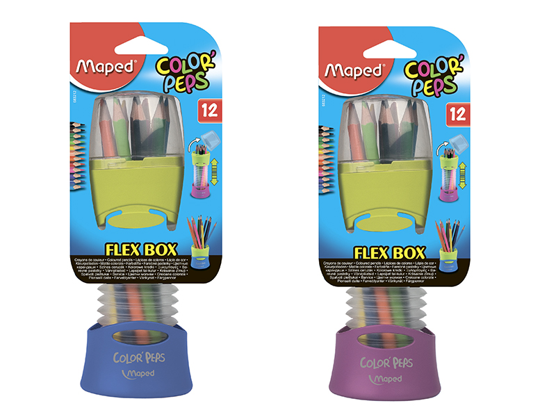 Олiвцi кольорові 12 кольорів Maped COLOR PEPS Flex Box, розсувний пенал