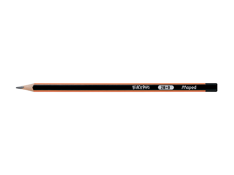 Олівець графітовий 2В без ластика MAPED Black`Peps тригранний