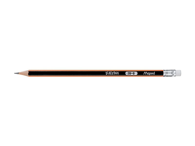 Олівець графітовий 2В з ластиком MAPED Black`Peps тригранний