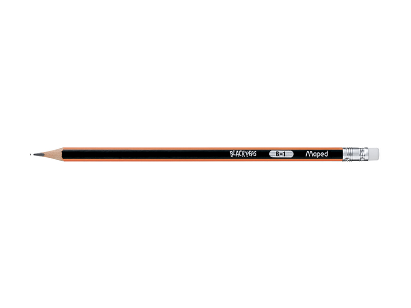 Олівець графітовий В з ластиком MAPED Black`Peps тригранний