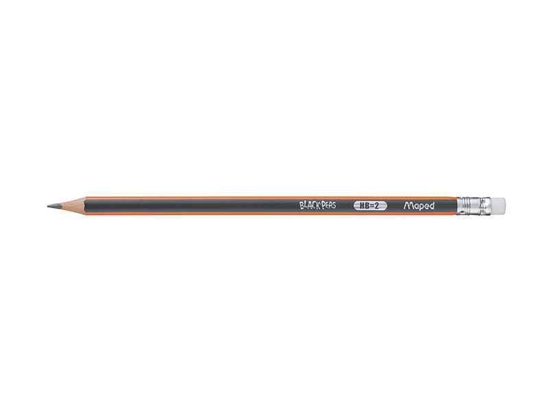 Олівець графітовий НВ з ластиком MAPED Black`Peps тригранний