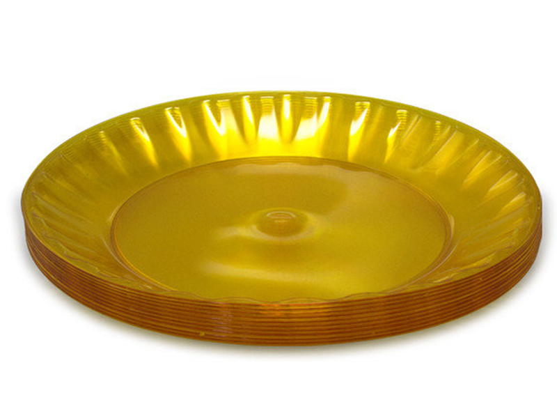 Тарілка пластикова склоподібна d=20,5см 10шт, жовта