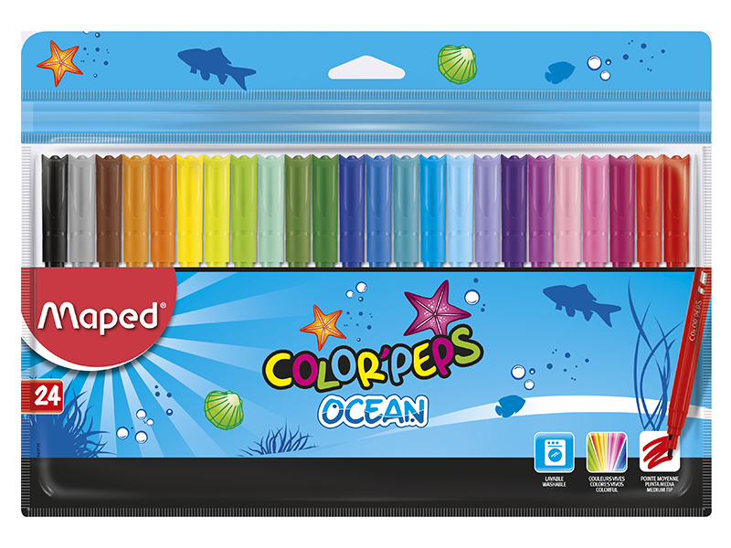Фломастери 24 кольора MAPED COLOR PEPS Ocean